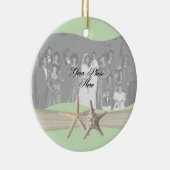 Lichtgroene zeesterren foto keramisch ornament (Rechts)