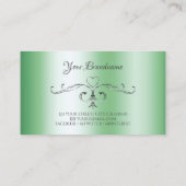 Lichtgroene  Zilveren Hoeken met Initialen Visitekaartje (Achterkant)