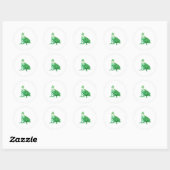 Lichtgroene zittende draak ronde sticker (Vel)