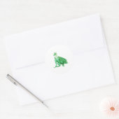 Lichtgroene zittende draak ronde sticker (Envelop)