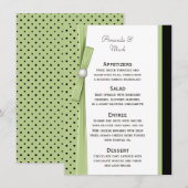 Lichtgroene zwarte polka stip menu kaarten (Voorkant / Achterkant)
