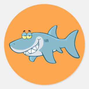 Lichthaai glimlachen ronde sticker