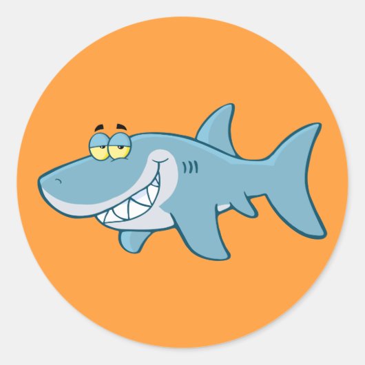 Lichthaai glimlachen ronde sticker (Voorkant)