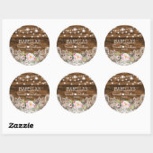 Lichthout Floral en Lace Sweet 16 Hartelijk dank Ronde Sticker (Vel)