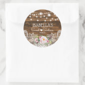 Lichthout Floral en Lace Sweet 16 Hartelijk dank Ronde Sticker (Tas)