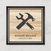 Lichthouten handyman automatische reparatiemechani vierkante visitekaartje (Voorkant)