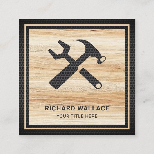 Lichthouten handyman automatische reparatiemechani vierkante visitekaartje (Voorkant)