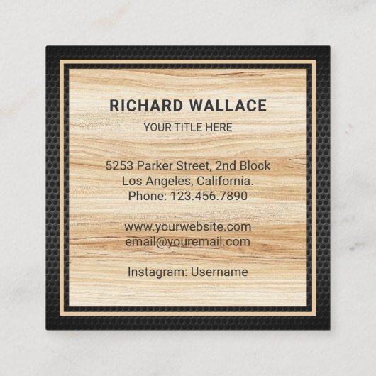 Lichthouten handyman automatische reparatiemechani vierkante visitekaartje (Achterkant)