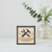 Lichthouten handyman automatische reparatiemechani vierkante visitekaartje (Staand voorkant)