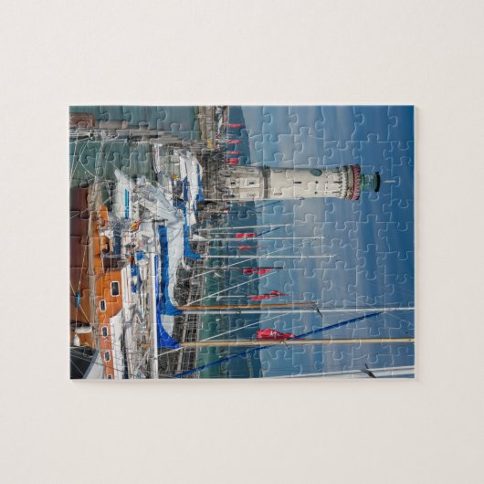 Lichtingenboot Yachts Port of Lindau Bodensee Duit Legpuzzel (Horizontaal)