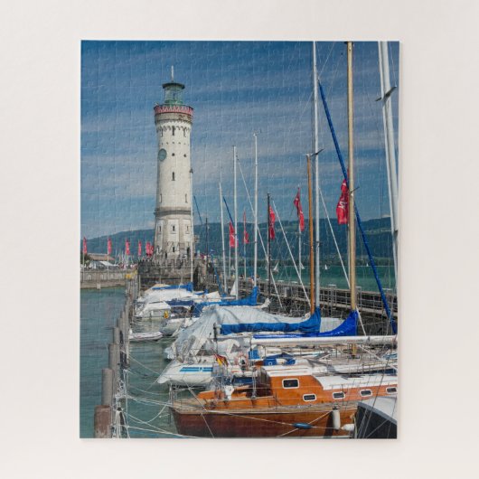 Lichtingenboot Yachts Port of Lindau Bodensee Duit Legpuzzel (Verticaal)