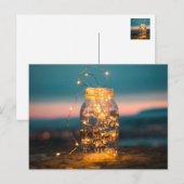 Lichtjes pot, Kerstmis, Bedankt, Zomer Feestdagenkaart (Voorkant / Achterkant)