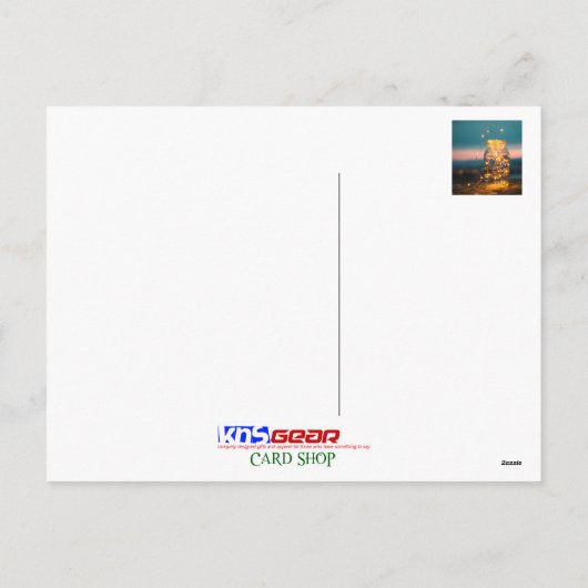 Lichtjes pot, Kerstmis, Dank je, Zomer Feestdagenkaart (Achterkant)