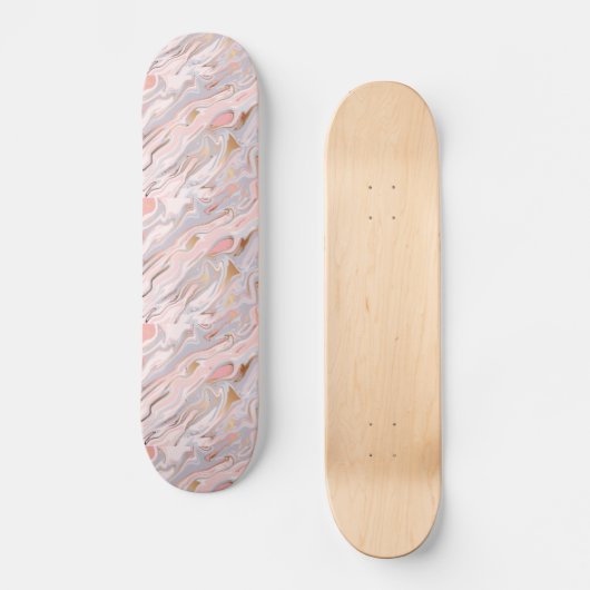 Lichtkleurige marmertextuur persoonlijk skateboard (Voorkant)