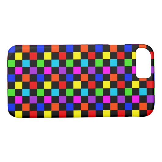Lichtkleurige Neon Checker Case-Mate iPhone Case (Achterkant (Horizontaal))