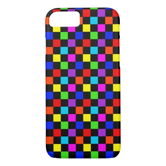 Lichtkleurige Neon Checker Case-Mate iPhone Case (Achterkant)