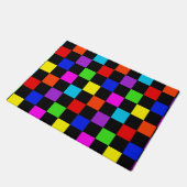 Lichtkleurige Neon Checker Deurmat (Schuin)