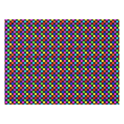 Lichtkleurige Neon Checker Tafelkleed (Voorkant (Horizontaal))