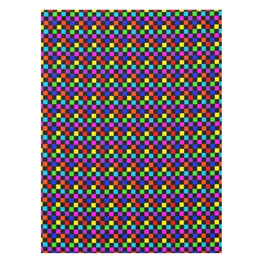 Lichtkleurige Neon Checker Tafelkleed (Voorkant)