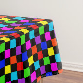 Lichtkleurige Neon Checker Tafelkleed (Voorbeeld)