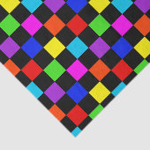 Lichtkleurige Neon Checker Tissuepapier (Detail)