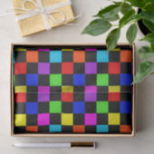 Lichtkleurige Neon Checker Tissuepapier (Geschenk)