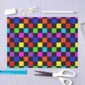 Lichtkleurige Neon Checker Tissuepapier (Craft)
