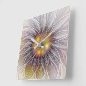 Lichtkleurige ventilator, Abstracte matig fractal Vierkante Klok (Hoek)