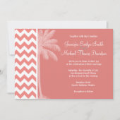 lichtkoraal Chevron Stripes;Palmboom Kaart (Voorkant)