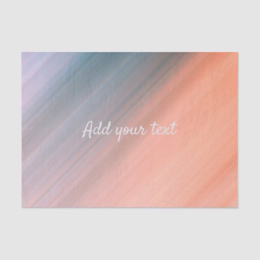 Lichtkoraal en Grijsblauw Personaliseren Tissuepapier (Voorkant)