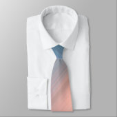 Lichtkoraal en grijze blauwe strepen stropdas (Gebonden)