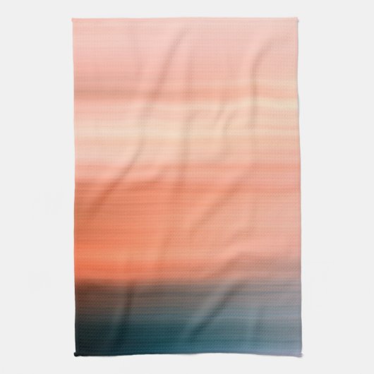 Lichtkoraal en grijze blauwe strepen theedoek (Verticaal)