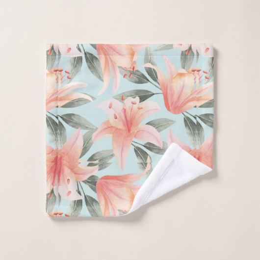 Lichtkoraal Perzale handdoekset Bad Handdoek (Wasdoekje)