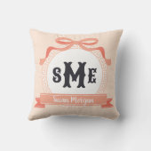 Lichtkoraal Perzik Omgekeerde Griekse Sleutel Boog Kussen (Achterkant)