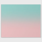 Lichtkoraalroze en Blauwgroen ombre Cadeaupapier (Vlak)