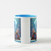 Lichtkwallen en tropische vis. mok (Midden)