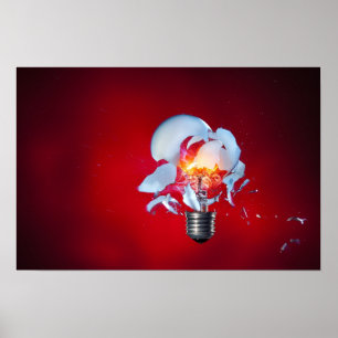 Lichtlamp exploderen poster