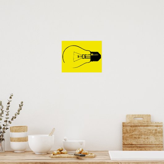 Lichtlamp Gloeilamp Grafisch Poster (Keuken)