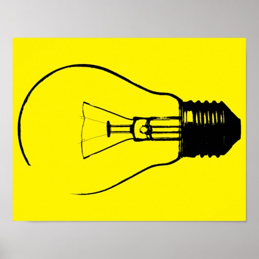 Lichtlamp Gloeilamp Grafisch Poster (Voorkant)