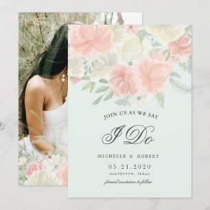 lichtlente floral Photo Save the Date Kaart