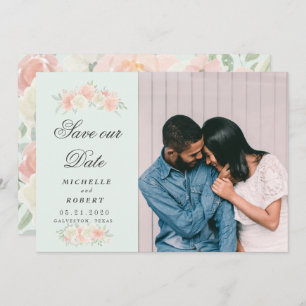 lichtlente floral Photo Save the Date Kaart