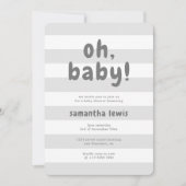 Lichtlichte strepes Oh Baby Boy Shower Kaart (Voorkant)
