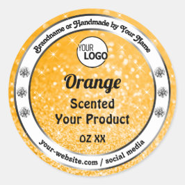 Lichtmakend Oranje Logo met reserveglitter Ronde Sticker