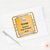 Lichtmakend Oranje Logo met reserveglitter Vierkante Sticker (Envelop)