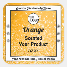 Lichtmakend Oranje Logo met reserveglitter Vierkante Sticker