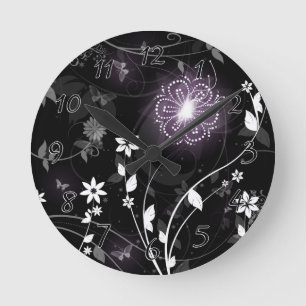 Lichtmakende Paars vlinders en bloemen Ronde Klok
