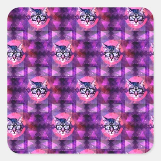 lichtminati vierkante sticker (Voorkant)