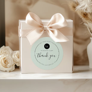 Lichtmint minimalistische esthetiek Bedankt Circle Ronde Sticker