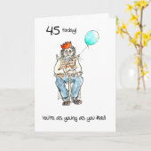 Lichtmoedig 45ste verjaardag Kaart voor een Man (Gele Bloem)