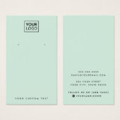 Lichtmuntgroene aangepaste logo-oorenkaart visitekaartje (Voorkant /achterkant)